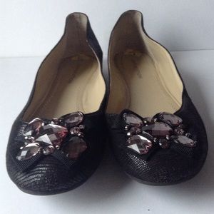 Black jeweled flats | Adrienne Vittadini